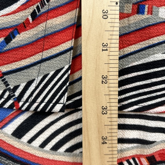 Mishca High Low Blouse Multicolor Striped Button Down Long Slv Women's Large - Picture 6 of 9
